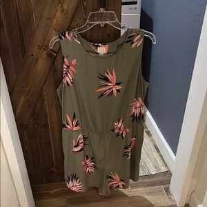 A New Day Olive Floral Romper